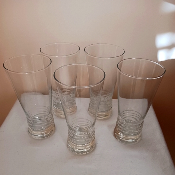 Libbey Dining Vintage Libbey Highball Glasses W Retro Look Ribbed
